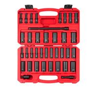TEKTON Set di prese a impatto con guida profonda a 6 punti, da 0,95 cm, 37 pezzi (6-24 mm) | SID91403