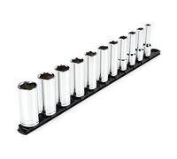 TEKTON SHD92105 - Set di chiavi a bussola profonde a 6 punte, 1/2", 11 pezzi (3/8-1")