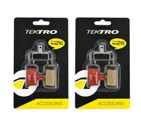 2x Tektro P20.11 Resina Bicicletta Pastiglia Freno 2 Pistoni Rosso (2 Paio)