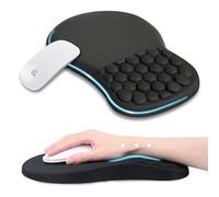 TEKXDD Tappetino Mouse Ergonomico con Supporto Pollici e Design Massaggio, Un Comodo Mouse Pad, Nonché Tappetino Mouse Poggiapolsi con Schiuma di Memoria e Base in Silicone Antiscivolo, 12x8 Pollici