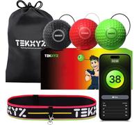 TEKXYZ Reflex Ball con App Contatore e Community Online per Boxe, Perfetta per Reazione Agilita Velocita Pugni Abilita Combattimento e Coordinazione Occhio Mano, Regalo per Tutte le Eta