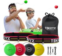 TEKXYZ Reflex Ball per Boxe Pallina Rimbalzante Allenamento Pugilato Pacchetto Famiglia BYRG Boxing Reflex Ball Family Pack BYRG