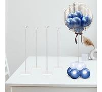 TEKXYZ Supporto Per Palloncini In Acrilico Trasparente Alto 60CM Per Decorazione Da Tavolo Con Palloncini - Set Da 4, Riutilizzabile