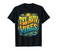 TEL Aviv Vibes Retro 70s Groovy Summer Vacation Beach Maglietta