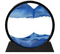 Tel Charme * Sabbia mobile - 3D Quicksand Pittura Decor - Vetro rotondo 3D Deep Sea Sandscape - rilassante decorazione per la casa giocattolo da scrivania per la casa (7 pollici - blu)