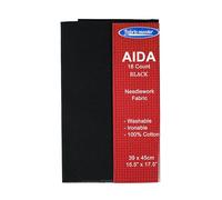 Tela Aida a 18 punti, nera, 39 x 45 cm