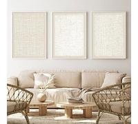 Tela artistica da parete astratta beige boho metà secolo stampe moderne Line Art dipinti beige e bianco astratto grande tela artistica beige metà secolo poster neutro immagine minimalista 40,6 x 61 cm