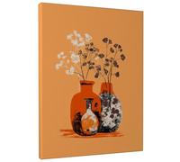 Tela artistica da parete con motivo floreale autunnale, decorazione rustica arancione, arte estetica astratta per casa, soggiorno, camera da letto, ufficio, tela avvolta 40,6 x 50,8 cm