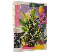 Tela artistica da parete ispirata alla natura, poster botanico verde e rosa, decorazione estetica contemporanea per soggiorno, ufficio, dormitorio, tela allungata, 40,6 x 50,8 cm