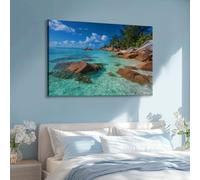 Tela artistica da parete - paesaggio pastorale sulla spiaggia, impermeabile, stampa moderna poster decorazione da parete per soggiorno, camera da letto immagini da parete o stampe per pareti - 160 x