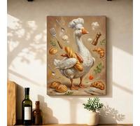 Tela artistica da parete per cucina, fantasiosa decorazione rustica con cappello da chef senza marrone, da appendere alla parete, per appartamento, soggiorno, camera da letto, angolo colazione, 30,5 x