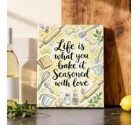 Tela artistica da parete per cucina, fantasiosa mattarello rustico con pane N/a giallo opera d'arte da appendere alla parete, decorazione per sala da pranzo, angolo colazione, ristorante, 20 x 25 cm