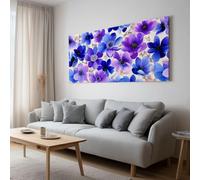 Tela artistica da parete per soggiorno, decorazione ad acquerello, pianta floreale, anemone, stampe su tela, moderna opera d'arte pop per camera da letto, ufficio, casa, bagno, decorazione 160 x 80 cm