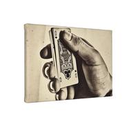 Tela artistica da parete per soggiorno, decorazione da parete moderna da appendere, 30,5 x 20,3 cm, stampe su tela, vintage, concettuale, mano di poker, arte estetica da parete per camera da letto