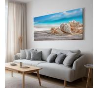 Tela artistica da parete per soggiorno, decorazione estiva con conchiglie, stampe su tela, moderna opera d'arte pop per camera da letto, ufficio, casa, bagno, decorazione 120 x 60 cm, senza cornice