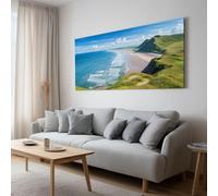 Tela artistica da parete per soggiorno, decorazione paesaggio naturale, onde di montagna, stampe su tela, moderna opera d'arte pop per camera da letto, ufficio, casa, bagno, decorazione 100 x 75 cm