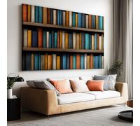 Tela artistica da parete per soggiorno, decorazione retrò, biblioteca, libreria, stampa su tela, moderna opera d'arte pop per camera da letto, ufficio, casa, bagno, decorazione 150 x 100 cm, senza