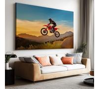 Tela artistica da parete per soggiorno, decorazione sport estremi, mountain bike, moto, salto, stampe su tela, moderna opera d'arte pop per camera da letto, ufficio, casa, bagno, decorazione, 150 x