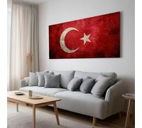 Tela artistica da parete per soggiorno, decorazione vintage, bandiera luna, stella, stampa su tela, moderna opera d'arte pop per camera da letto, ufficio, casa, bagno, decorazione 160 x 80 cm, senza