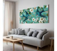 Tela artistica da parete per soggiorno, decorazione vintage con piante rondine, stampe su tela, moderna opera d'arte pop per camera da letto, ufficio, casa, bagno, decorazione 100 x 75 cm, senza