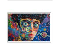 Tela astratta psichedelica arte della parete vibrante e colorata stampe di opere d'arte ritratti poster pittura murale visivo creativo per la decor della cucina 80x135cm senza cornice
