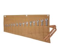 Tela cerata, borsa arrotolabile per chiavi inglesi e attrezzi, 14 tasche, resistente, metrica o SAE, kaki