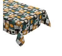 Tela Cerata Tovaglia a Quadri Fogliame Foglie Autunno 01551-01 Angolare Rotondo