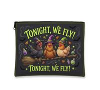 Tela con cerniera, fantasiosa scopa festiva con cappelli da strega per Halloween, portatile, con cerniera, borsa da viaggio per viaggi, borsa, bagno, toeletta e conservazione quotidiana, nero, 7x9