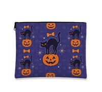 Tela con cerniera, fantasiosa zucca festiva papillon viola portatile con cerniera borsa per il trucco da viaggio per viaggi, toeletta, bagno, borsa per riporre oggetti e uso quotidiano, Viola, 7x9