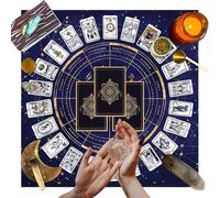 Tela dei tarocchi per la lettura, Tela dei tarocchi | Tappeto quadrato a pendolo dei tarocchi - Tovaglia in velluto, delicato cuscinetto oracolo astrologico per leggere i tarocchi