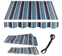 Tela di cambio tenda da sole retrattile manuale da 12 x 10 piedi Patio Patio Tessuto della tenda Sostituzione del tessuto in poliestere impermeabile Protezione solare Copertura del baldacchino