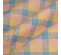 Tela di cotone a quadretti rosa/blu 148 cm Oeko-tex - Il mio testo è "100% cotone - Densità del tessuto: media 190 g/m2 - 148 cm di larghezza, al metro