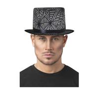 Tela di Ragno Top Cappello Adulti Halloween Argento con Glitter Donna Costume