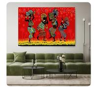 Tela Dipinta a Mano Ballerini africani Poster e Stampe Immagine Moderna Astratta Personaggio Immagini Arte murale Decorazione della Stanza Bar casa- 50X70cm Senza Cornice
