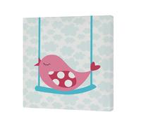 Tela HappyFriday Mr Fox Little birds Multicolore 27 x 27 cm