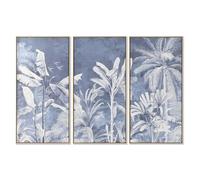 Tela Home ESPRIT Azzurro Palme Tropicale 180 x 4 x 120 cm [3 Pezzi]