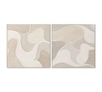Tela Home ESPRIT Beige Astratto Scandinavo 102 x 4,5 x 102 cm [2 Unità]