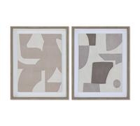 Tela Home ESPRIT Beige Grigio Astratto Moderno 40 x 3 x 50 cm [2 Unità]
