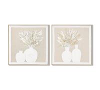 Tela Home ESPRIT Bianco Beige Vaso Cottage 62 x 4,5 x 62 cm [2 Unità]