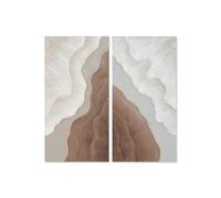Tela Home ESPRIT Bianco Marrone Astratto Scandinavo 50 x 3 x 100 cm [2 Unità]