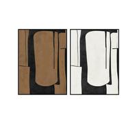 Tela Home ESPRIT Marrone Nero Astratto Città 90 x 4 x 120 cm [2 Unità]