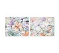 Home ESPRIT Quadro Fiori Shabby Chic 100 x 3,7 x 80 cm (2 Pezzi)