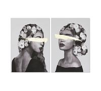 Quadro Home ESPRIT Donna Dorato Moderno 70 x 3,7 x 100 cm (2 Unità)