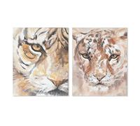 Quadro Home ESPRIT Coloniale Tigre 80 x 3,7 x 100 cm (2 Unità)