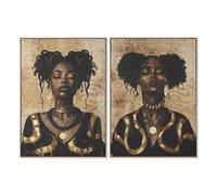 E_0002_S3057817 Home Esprit Quadro Home ESPRIT Nero Dorato Donna 103 x 4,5 x 143