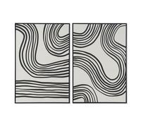 Home ESPRIT Quadro Nero Beige Moderno 83 x 4,5 x 123 cm (2 Pezzi)