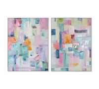 Home ESPRIT Quadro Astratto Urbano 90x3,5x120 cm (2 Pezzi)