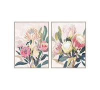 Tela Home ESPRIT Verde Rosa Fiori Shabby Chic 75 x 4 x 100 cm [2 Unità]