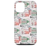 Tela londinese sul Big Ben Taxi Guard Tower Bridge color crema Custodia per iPhone 12/12 Pro