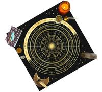 Tela per altare divinazione dei tarocchi, tovaglia per altare | Blocco quadrato per astrologia oracolo | Delicata tovaglia in velluto per tarocchi strega | motivo croce celtica astrologia stelle